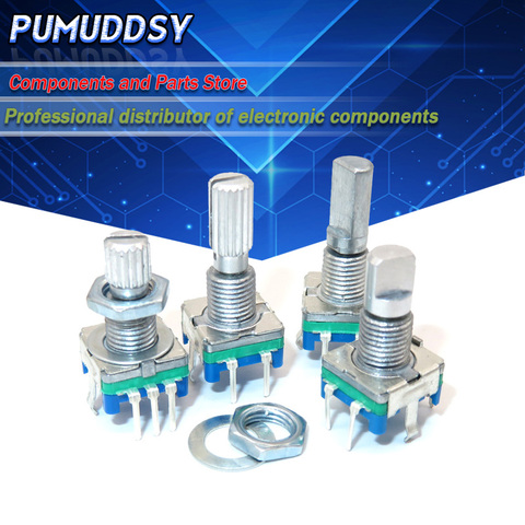 5PCS Half / Plum axis rotary encoder, handle length 15mm / 20mm code switch/EC11/ digital potentiometer with switch 5Pin ► Photo 1/1