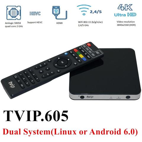 Original TVIP.525 S905W 4K UHD Linux TV Box 1G 8G TVIP S-Box V.605 S905X Quad Core Youtube Work on Linux iptv TV Box tvip530 ► Photo 1/6