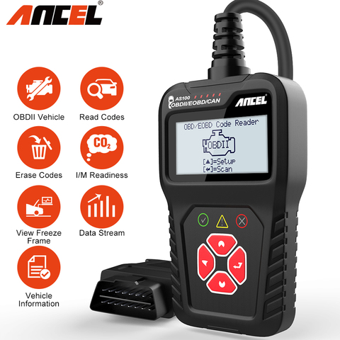 ANCEL AS100 OBD2 Scanner Professional Engine Code Reader OBD 2 Car Diagnostic Tool Multi Languages OBD Lifetime Free Update ► Photo 1/6