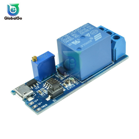 Smart Electronics 5V-30V Micro USB Power Adjustable Delay Relay Timer Control Module Trigger Delay Switch ► Photo 1/6