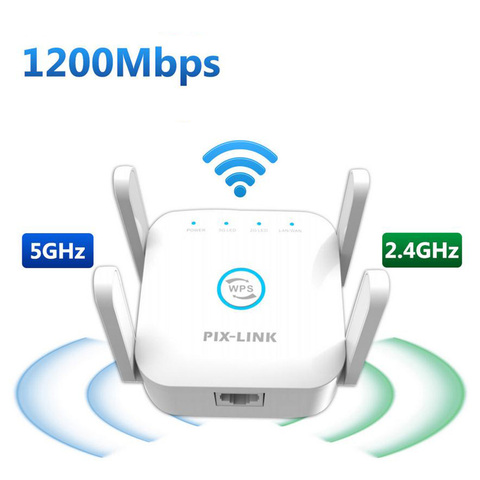 Wireless WiFi Repeater 5Ghz Wi Fi Booster 2.4G 5G Wi-Fi Amplifier 1200Mbps Access Point 5 Ghz Signal Network Long Range Extender ► Photo 1/6