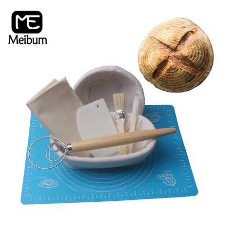 Meibum 8Pcs Bread Fermentation Rattan Basket Dough Knife Linen Stir Bar Baguette Banneton Brotform Proofing Proving Baskets ► Photo 1/6