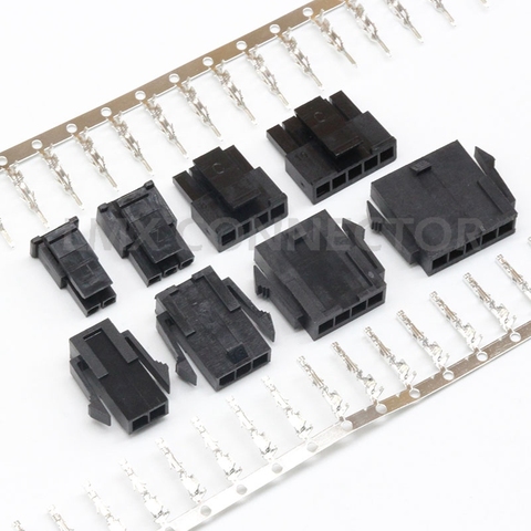 10sets Micro-Fit 3.0 mm 43645 Single Row Receptacle Housing + Plug Housing Panel Mount Ear + Male Female Terminal 2P3P4P5P6P ► Photo 1/6