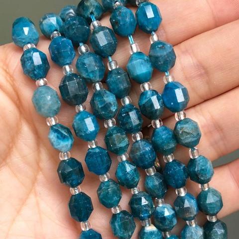 8mm Faceted Natural Blue Apatite Gem Stone Beads Round Loose Spacer Beads For Handmade DIY Jewelry Making Bracelet Accessories ► Photo 1/6