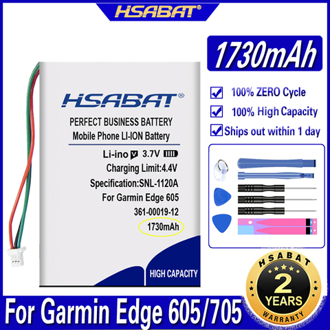 HSABAT 361-00019-12 1730mAh Battery for Garmin Edge 605 705 / Edge 705 GPS Li-Ion Rechargeable Accumulator Pack Batteries ► Photo 1/6