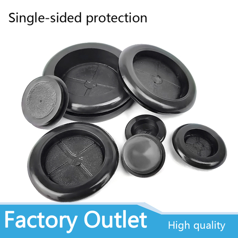 10Pcs 15-70mm Groove Dia Black Synthetic Rubber Round Gaskets Single Side Wires Grommet Gasket Protector Rings ► Photo 1/6