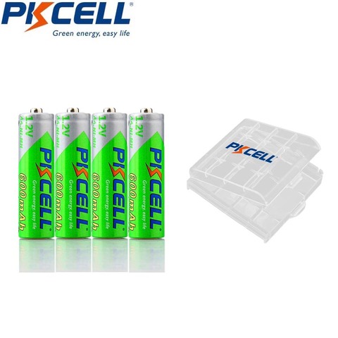 4Pcs PKCELL AAA 1.2V Rechargeable Battery 600mah Low Self Discharge Batteries and 1Pc Box Case For aa or aaa ► Photo 1/6