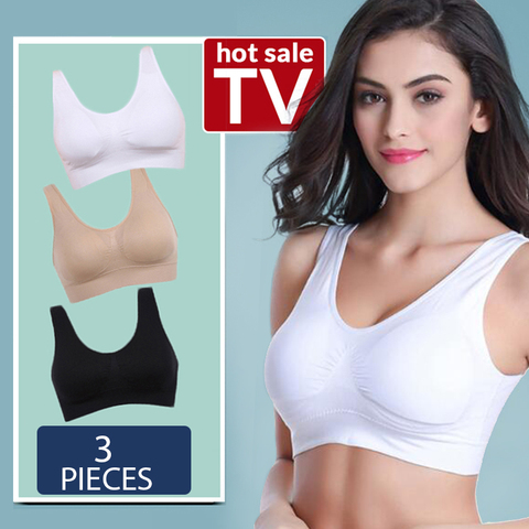 3PCS/lot Seamless Bra With Pads Plus Size Bras For Women Active