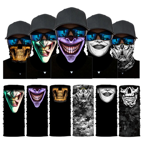 Movie Clown Anime Skull Seamless Balaclava Halloween Magic Scarf Headwear Sports Bandanas Men Cycling Hiking Scarf Neck Gaiter ► Photo 1/6