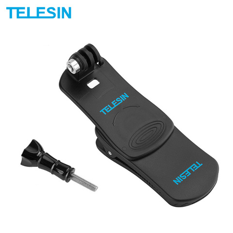 TELESIN Backpack Clip 360 Rotary Quik Release Clamp Mounts Fast Hat Clip Mount for GoPro Hero 8 7 6 5 for Xiaomi Yi Osmo Action ► Photo 1/6