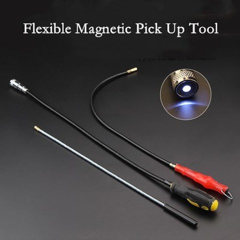 Extending Rod Stick Rope Magnet Flexible Magnetic Pick Up Tools Portable Long Reach Claws Spring Grip Grabber Hand Tools ► Photo 1/6
