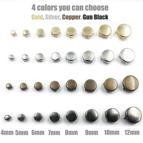 100pcs 4-12mm 4 Claw Flat Spike Rivets Studs Spots Nailhead Punk Rock DIY Leather Craft For Clothing Bag Shoes Parts Decoration ► Photo 1/6