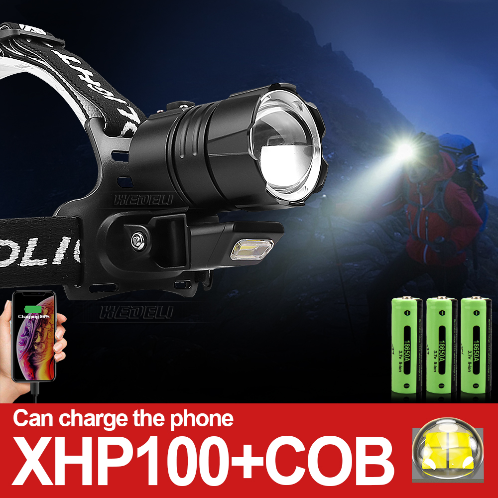 150000LM COB LED Headlamp Rechargeable Head Lamp Flashlight Torch Light Camping 
