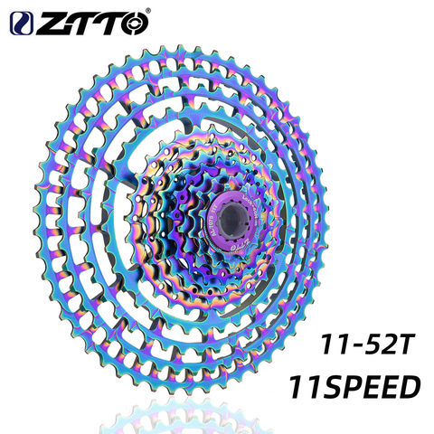 ZTTO MTB 11speed 11-52T Cassette SLR2 Rainbow Bicycle Wide Ratio 11s Sprockets UltraLight 380g CNC Freewheel Mountain Bike Parts ► Photo 1/6