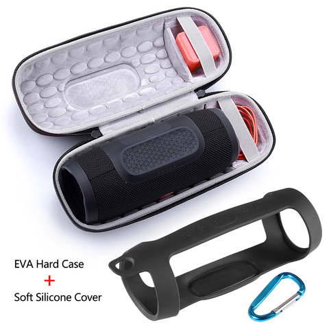2 in 1 Hard EVA Zipper Carry Storage Box Bag+ Soft Silicone Case Cover for JBL Charge 3 Bluetooth Speaker for JBL Charge3 Column ► Photo 1/6