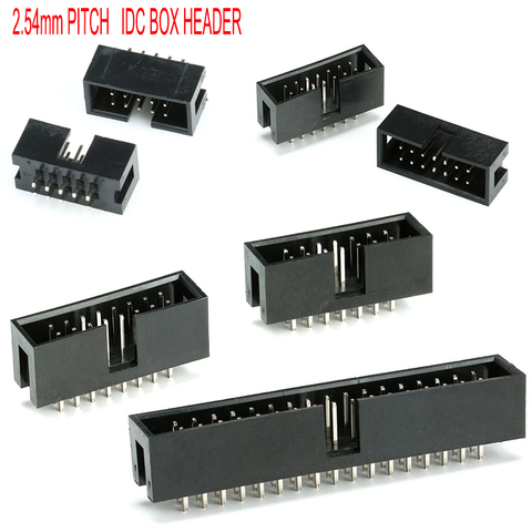 10pcs DC3 dip 6/10/20/26/34/40 P 2.54MM pitch MALE SOCKET Double-Spaced straight idc box headers PCB CONNECTOR DOUBLE ROW ► Photo 1/6