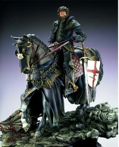 1/24 75mm  ancient officer Knight with horse (WITH BASE ) Resin figure Model kits Miniature gk Unassembly Unpainted ► Photo 1/4