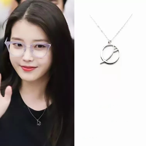 IU same Del luna hotel drama round Lee Ji Eun Moon Necklace fashion chain jewelry Valentine's Day Gift ► Photo 1/6