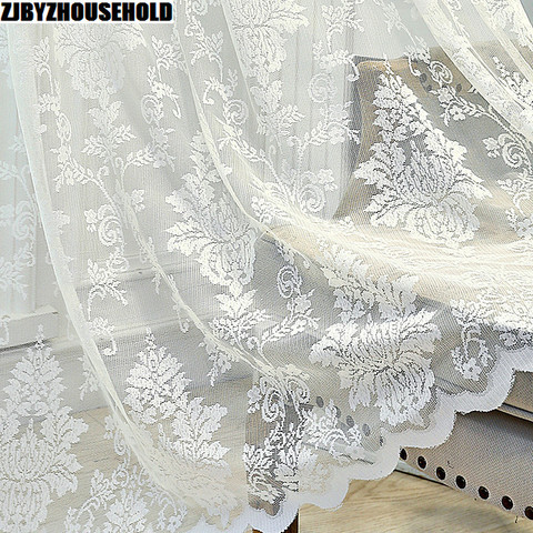 White Tulle Curtains for Living Room European-Style Window Mesh Yarn Sheer Window Curtains for Bedroom Girl Lace Princess Drapes ► Photo 1/4