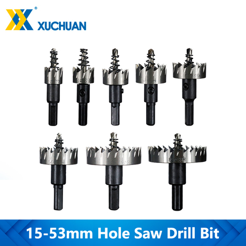 Hole Saw Drill Set 15-53mm HSS Drilling Carbide Tipped Core Drill Bit For Metalworking Tools Stainless Steel Hole Drilling ► Photo 1/6