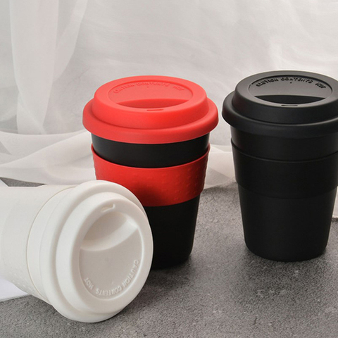 1PC New 400ml Reusable Heat Insulated Ceramic Travel Mugs Tea Coffee Travel Mug Cup with Non-slip Sleeve and Silicone Lid ► Photo 1/6