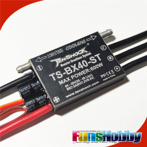 Tenshock Marine Brushless Waterproof 40A ESC NewBX40 Electronic Speed Controller ► Photo 1/3