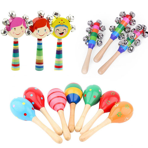 Musical Make Sounds Toys For Babies Wooden Baby Rattles Crib Mobile Toy Newborn Rainbow Wooden Toys Baby Toys 0 12 Months ► Photo 1/6