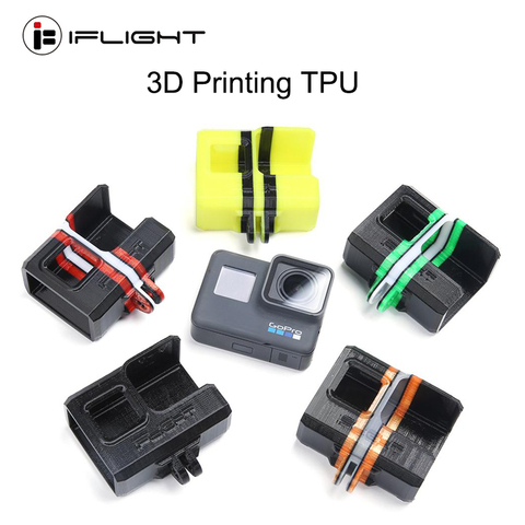 IFlight 3D Printing TPU Adjustable Angle GoPro Hero 5/6/7/8 camera Mount with lens cover / ND8 filter for FPV Drone ► Photo 1/6