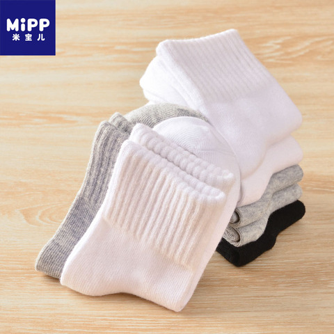 MIPP brand 6 pairs/lot of students socks cotton deodorant white  socks suitable for 2-16 year old children boys girls socks ► Photo 1/6