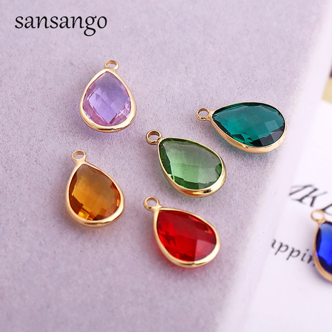 10pcs/lot Water Drop Shape Crystal Charms Pendants For Jewelry Making Bracelet Necklace Keychain Accessories ► Photo 1/6