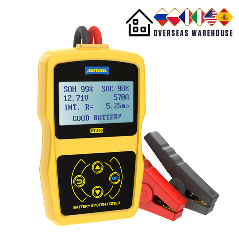 AUTOOL BT360 12V Car Battery Tester Analyzer Digital Auto Automotive Diagnostic Batterys CCA Cranking Charging Scanner Tool ► Photo 1/6