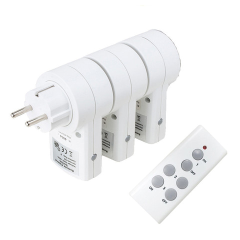 433MHZ RF Remote Control Switch Socket AC 220v European Standard Plugs + 1  Remote Control With ON/OFF 2 Buttons