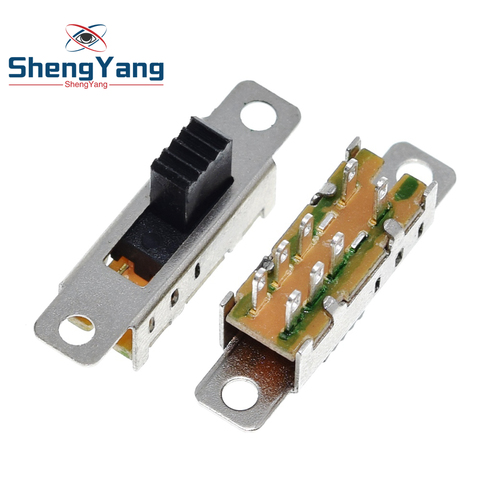 10Pcs SS23E04 Double Toggle Switch 8 Pins 3 files 2P3T DP3T Handle high 5mm small slide switch ► Photo 1/6