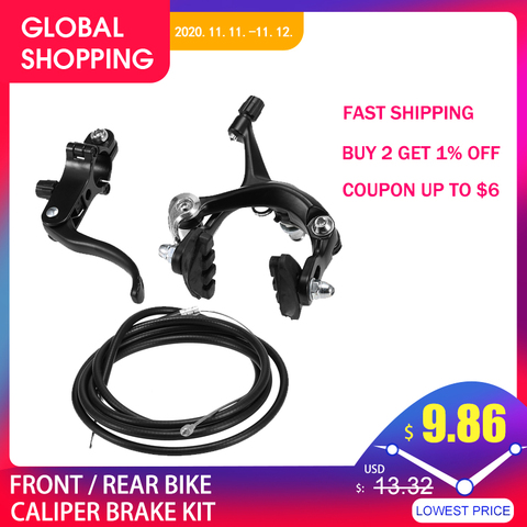 Front / Rear Bike Caliper Brake Kit Fixie Bike Brake Kit Road Bike Cruiser Brake Set Side Pull Brake Set Caliper ► Photo 1/6