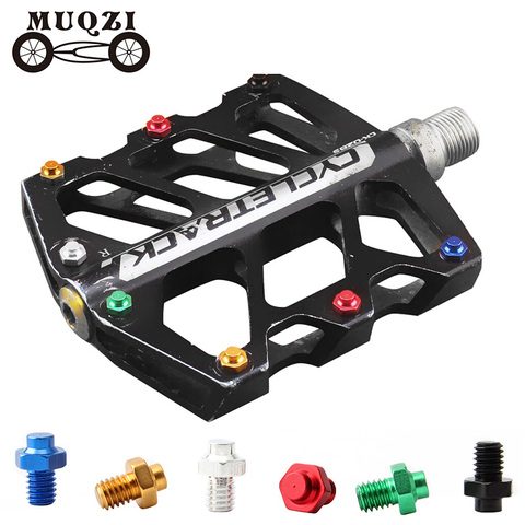 MUQZI Mountain Bike Bicycle Pedal Bolts Screw Aluminum Alloy Fixed Stud Gear Anti-Skid M4 Aluminum alloy Stud Pin Nail Foot ► Photo 1/6