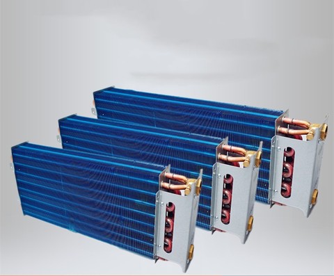 Fan coil surface cooler copper tube Heat exchanger core evaporator Water heating air conditioning  aluminum foil radiator ► Photo 1/6