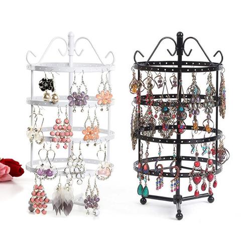 144 Holes 4 Tiers Round Rotatable Display Earring Women Jewelry Stand Rack jewellery organizer joyeros organizador de joyas New ► Photo 1/6