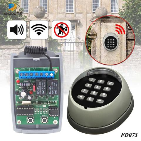 metal Wireless keypad gate opener keypad rolling code 433mhz keypad with 12V/24V 2 Channel Receiver for garage door ► Photo 1/4