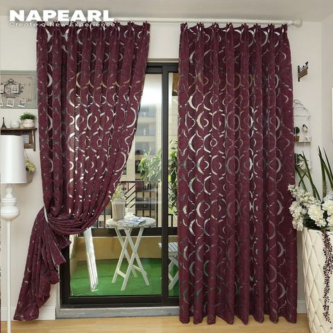 NAPEARL Modern curtain red purple 3d curtains home decoration bedroom curtains window fabric curtains window decoration ► Photo 1/6