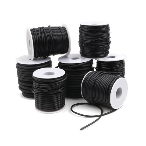 Rubber Jewelry (No) Hollow Pipe Tube Cord Black 1.5mm/2mm/2.5mm/3mm/4mm/5mm DIY Making Bracelet Jewelry,1Roll (Approx 100M/Roll) ► Photo 1/6