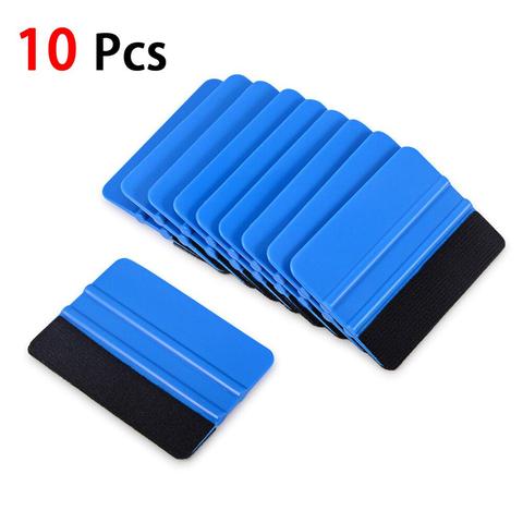 High Recommend 10Pcs Durable Blue Squeegee Felt Edge Scraper Car Decals Vinyl Wrapping & Tint Tools Wholesale Quick delivery CSV ► Photo 1/6