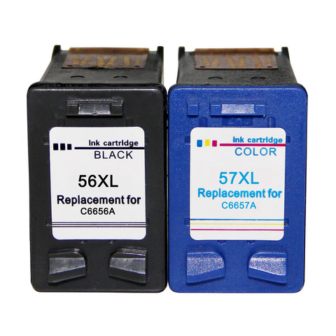 GIAUSA  Black 56 or Color 57 XL Ink Cartridge Replacement for HP 56 57 HP56 HP57 Deskjet 2100 220 450 5510 5550 5552 7150 7350 ► Photo 1/6