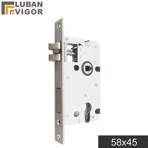 5845 silent lock body,170x22mm  Square panel,Mute tongue,cylinder 29mm height,4558 lock body,Heavy spring, strong return ► Photo 1/4