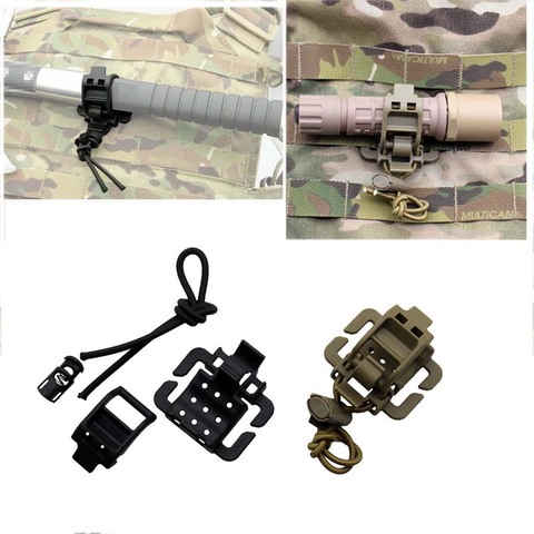 Outdoor Molle Webbing Buckle Clip Clasp Tactical Flashlight Ice Axe Walking Stick Tripod Fixed Clip ► Photo 1/6