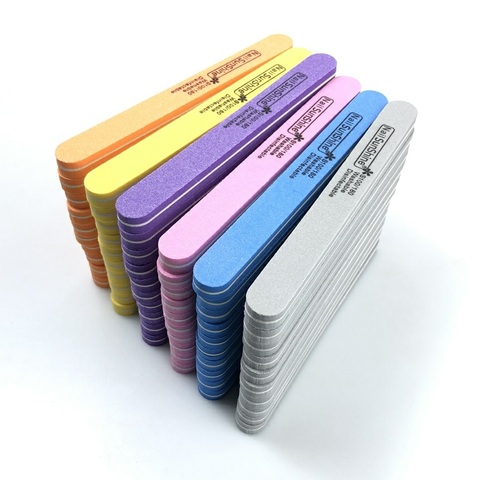 60Pcs Professional Nail Files Nail Buffer 100/180 Double Side Grit Buffing Sanding Nail Makeup Tools Spong Nail File Women Salon ► Photo 1/6