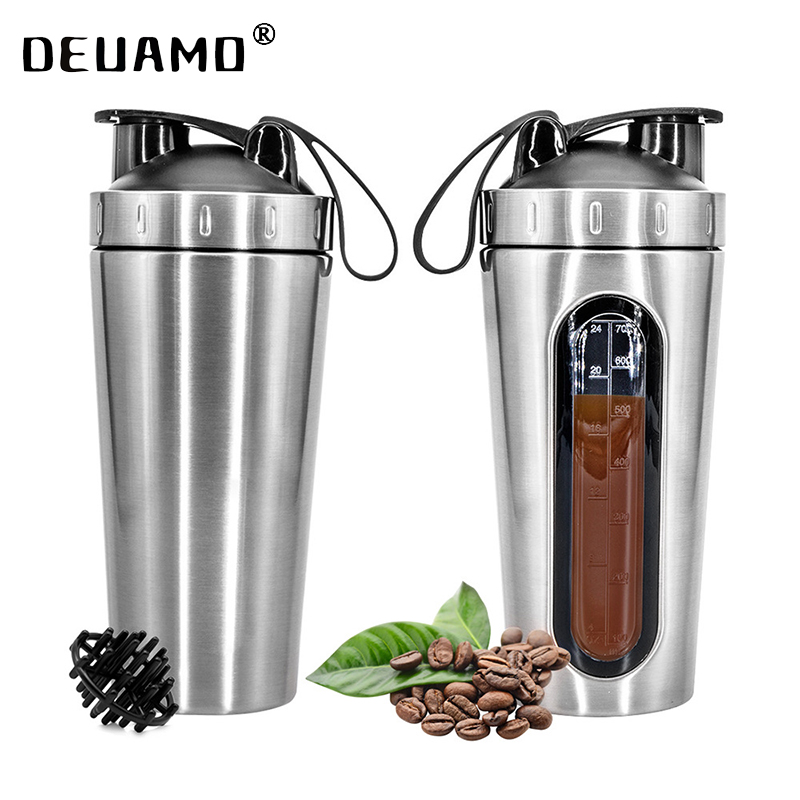 Logo custom Stainless Steel Protein Shaker Bottle, Stainless Steel Sports  Water Bottle Shaker Cup, Leak Proof 700ml/28OZ - Price history & Review, AliExpress Seller - DEUAMO Official Store