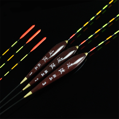 3pcs Fishing Float Wood Fluorescent High Sensitivity Bobber Luminous Float Marked Bold Fishing Light Float Fishing Accessories ► Photo 1/4