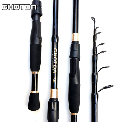 GHOTDA Telescopic Fishing Rod Ultralight Weight Spinning Fishing Rod Carbon Fiber Material 2.4-1.6m Fishing Rod Tackle ► Photo 1/6