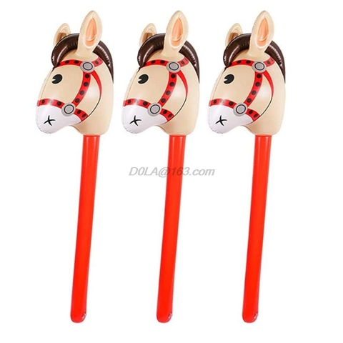 Inflatable Horse Heads Cowgirl Stick PVC Balloon Outdoor Educational Toys for Children Babies Birthday Gifts 1Pc ► Photo 1/6