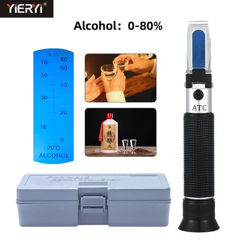 yieryi Alcohol Concentration Detector Of Liquor Alcohol Meter Refractometer Refractometer 0-80% v/v Alcoholometer Oenometer ► Photo 1/6